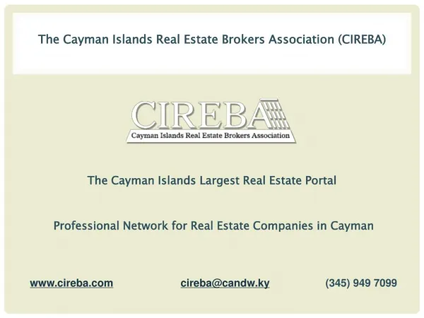 Why Buy Property Through CIREBA in the Cayman Islands