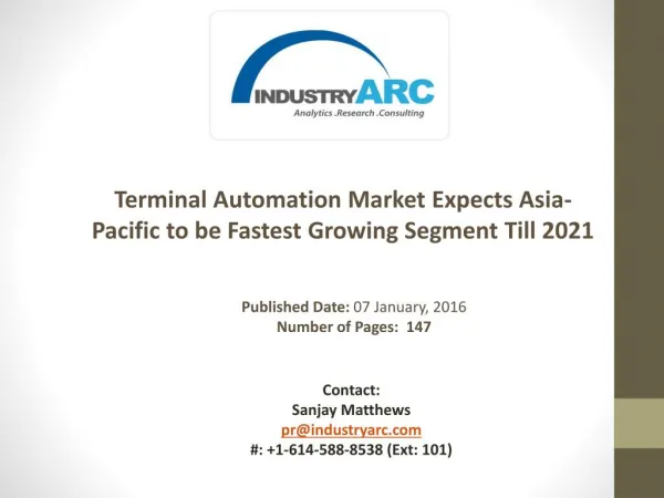 Terminal Automation Market: Automation Training to Boost Terminal System Safety