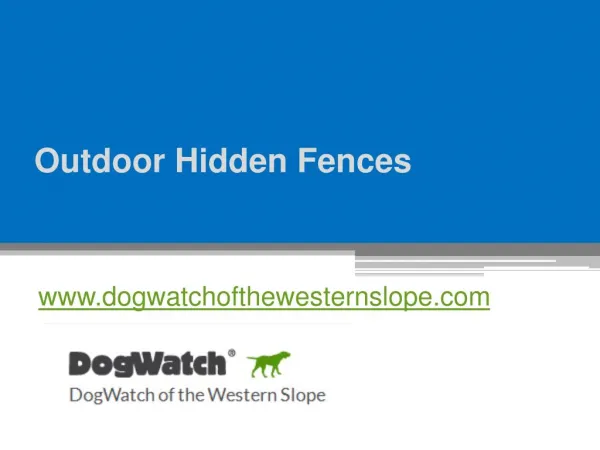 Outdoor Hidden Fences - www.dogwatchofthewesternslope.com