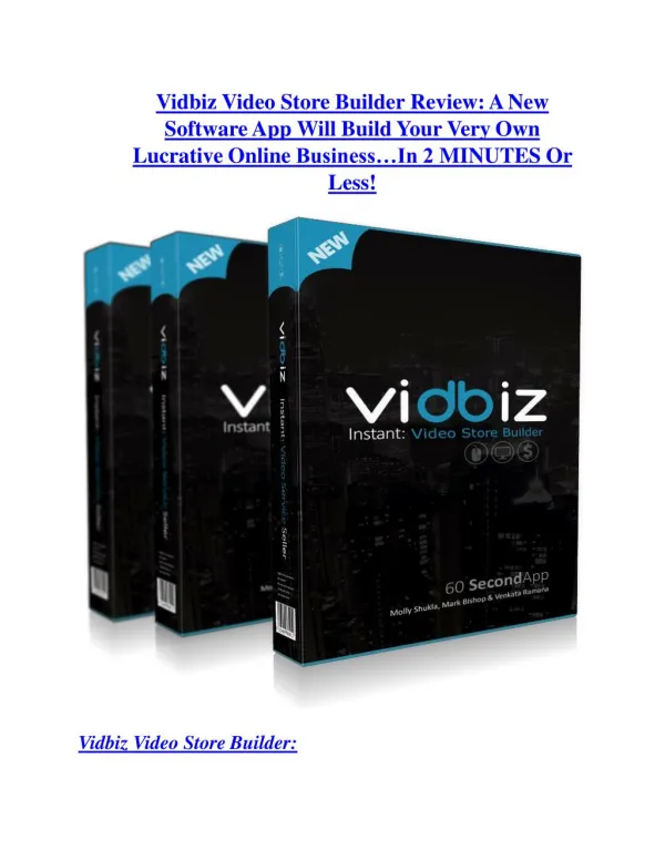 Vidbiz Video Store Builder TRUTH review and EXCLUSIVE $25000 BONUS