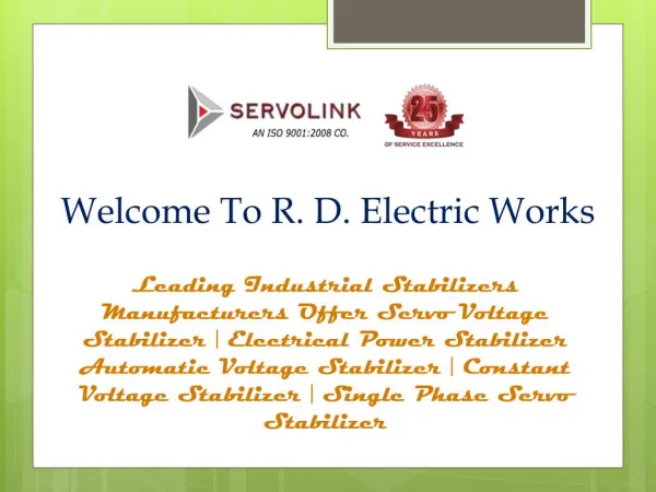 Servo Voltage Stabilizer in Noida