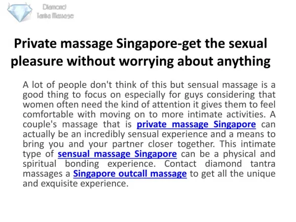 Singapore tantra massage best to heal body, mind and spirit