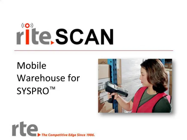 Mobile Warehouse for SYSPRO