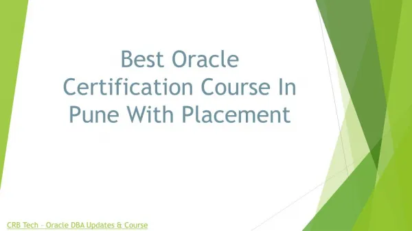 Best Oracle Certification Course In Pune With Placement