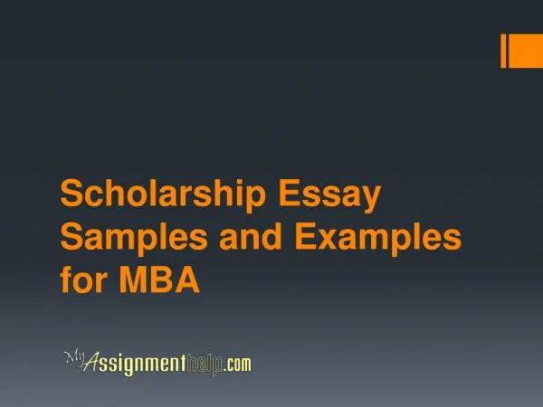 Scholarship Essay Samples for MBA