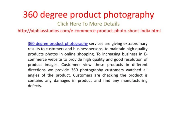 360 degree product photography