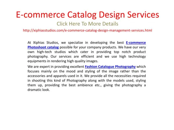 E-commerce Catalog Design Services