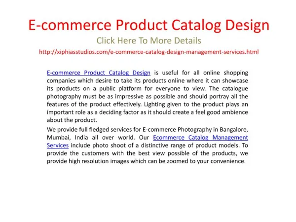 E-commerce Product Catalog Design