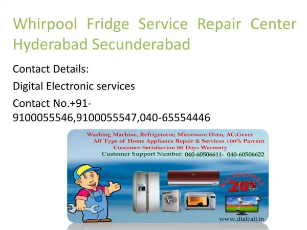 Whirpool Fridge Service Repair Center Hyderabad Secunderabad