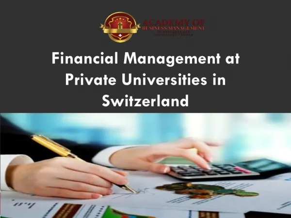 Financial Management at Private Universities in Switzerland