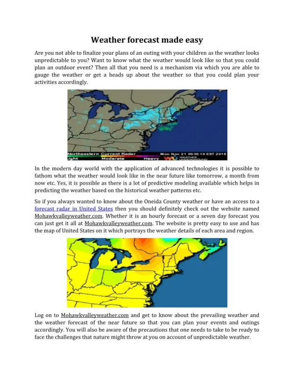 Weather forecast made easy