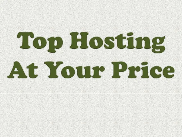 Pay Less for Budget Web Hosting at tophostingatyourprice.com