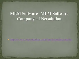 MLM Software | MLM Software Company – i-Netsolution - slide 1