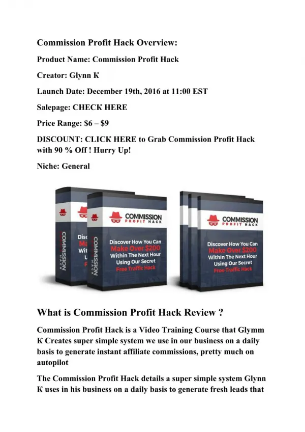 Commission Profit Hack Review