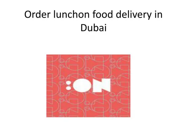 Lunch On: Delicious food just an SMS away