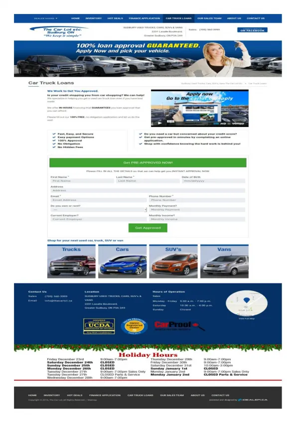 Car Truck Loans Online in Sudbury