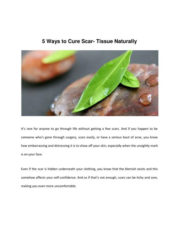 5 Ways to Cure Scar- Tissue Naturally