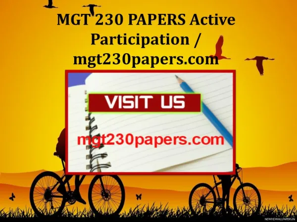 MGT 230 PAPERS Active Participation / mgt230papers.com