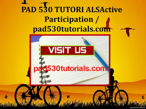 PAD 530 TUTORI ALSActive Participation / pad530tutorials.com