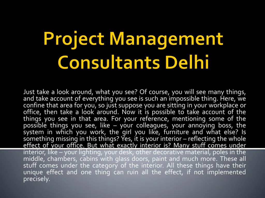 project management consultants delhi