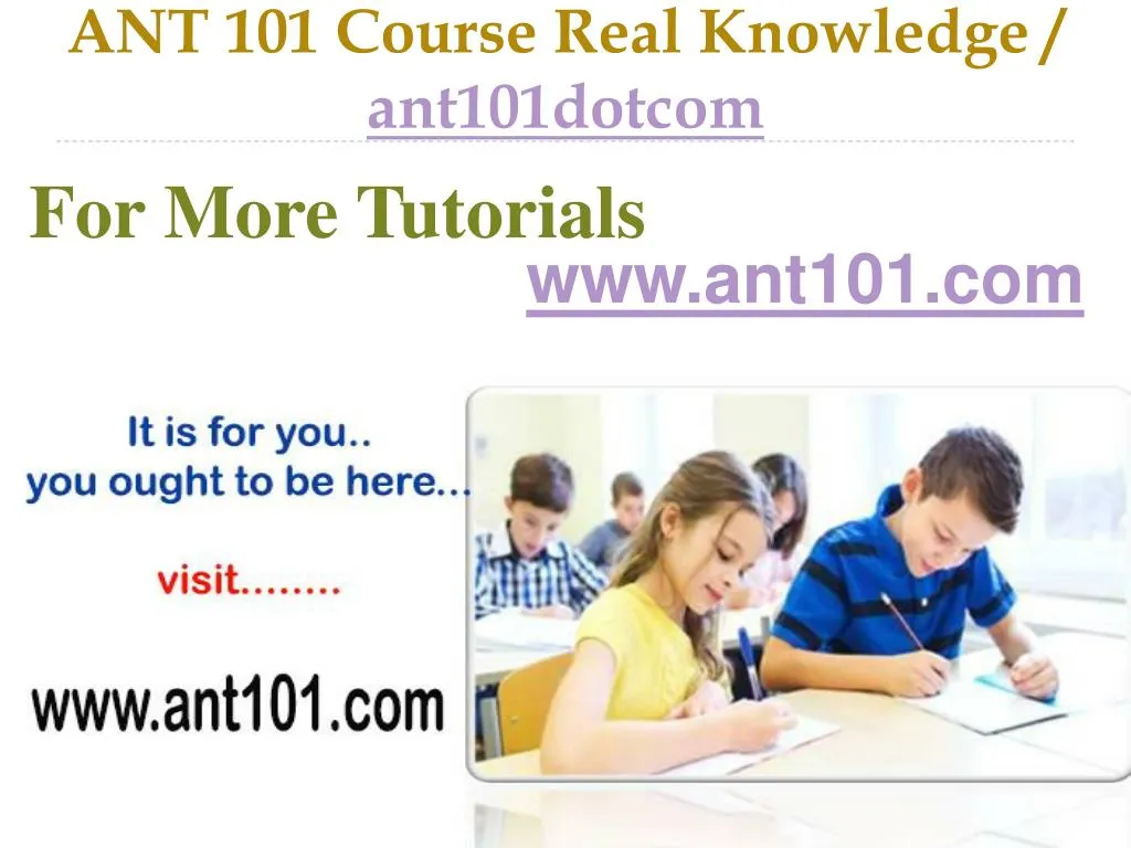 ant 101 course real knowledge ant101dotcom