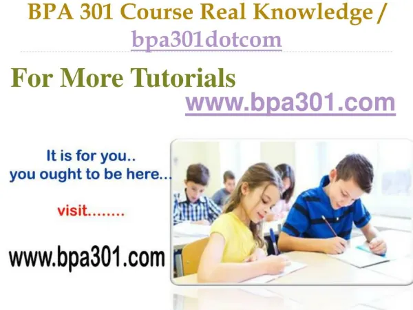 BPA 301 Course Success Begins / bpa301dotcom