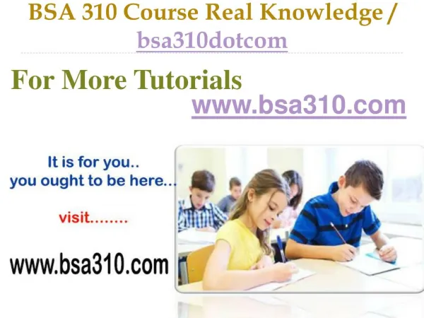 BSA 310 Course Success Begins / bsa310dotcom