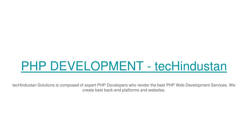 php development techindustan