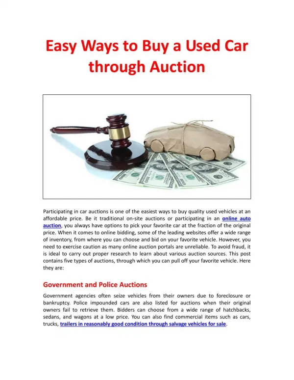 Easy Ways to Buy a Used Car through Auction