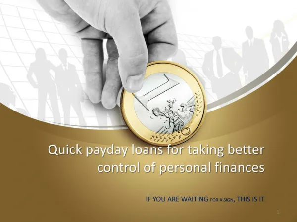 Quick payday loans for taking better control of personal finances