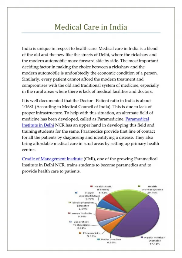 Paramedical Institutes in Delhi