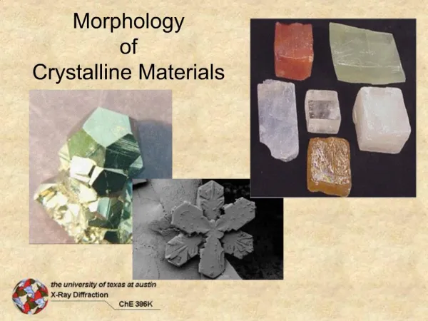 Morphology of Crystalline Materials