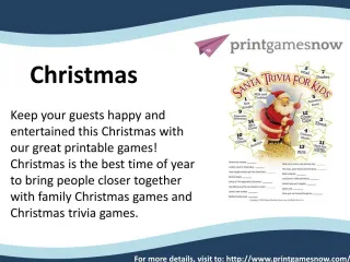 Christmas Free Printable games