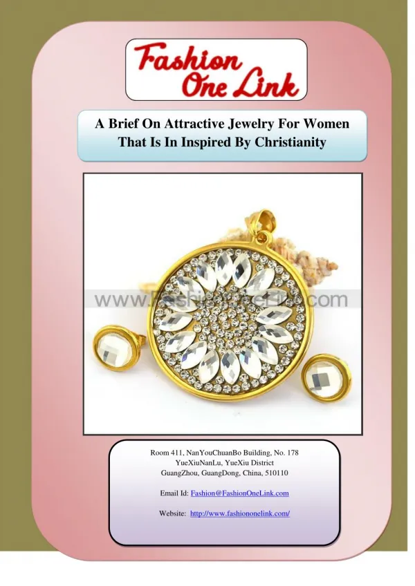 A Brief On Attractive Jewelry For Women That Is In Inspired By Christianity