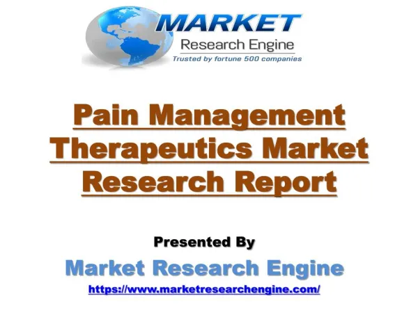 Pain Management Therapeutics Market to Cross US$ 83 Billion by 2024