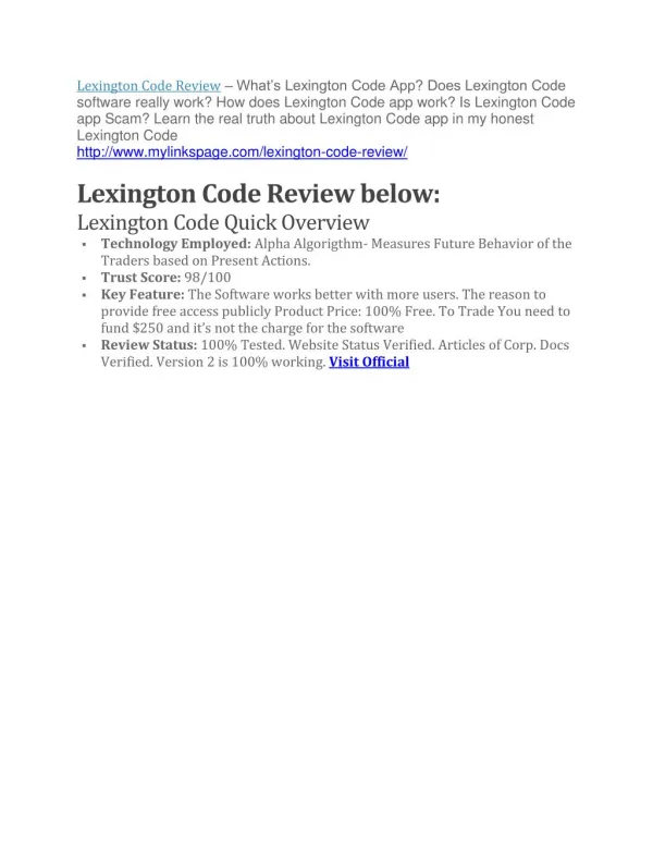 Lexington Code review