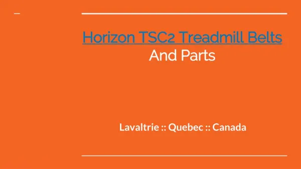 Top Quality Of Horizon TSC2 Treadmill Belts And Parts In Lavaltrie