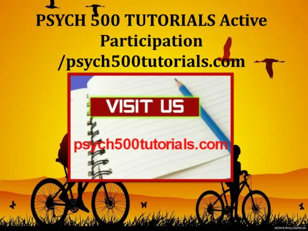 PSYCH 500 TUTORIALS Active Participation /psych500tutorials.com