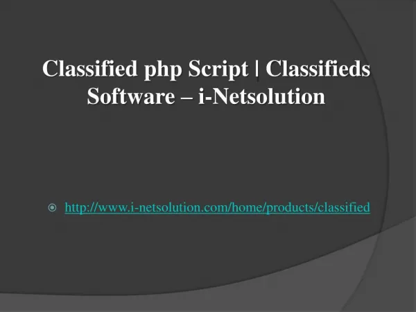Classified php Script | Classifieds Software – i-Netsolution