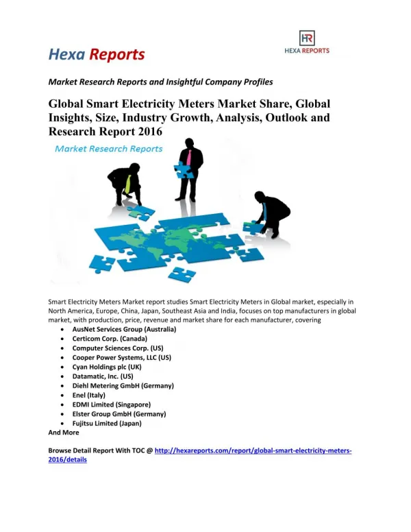 Global Smart Electricity Meters Market Share, Global Insights, Size, Industry Growth, Analysis, Outlook and Research Rep