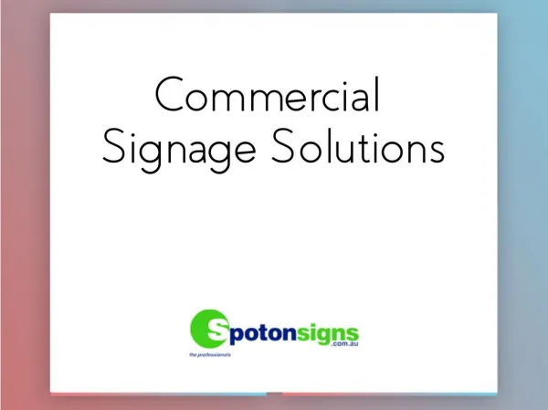 Commercial Signage Solutions