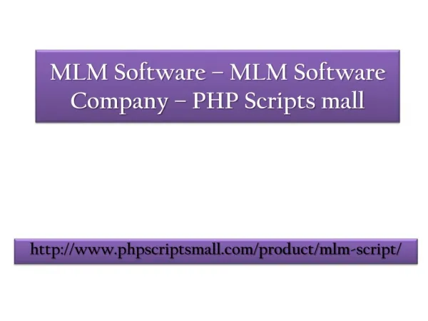 MLM Software – MLM Software Company – PHP Scriptsmall