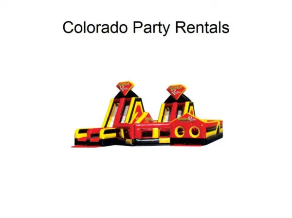 Party Equipment Rental Services