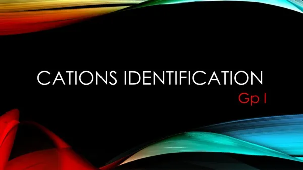 cations identification