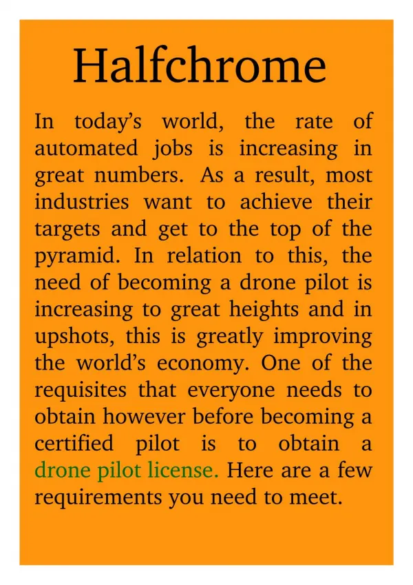 Drone Pilot License