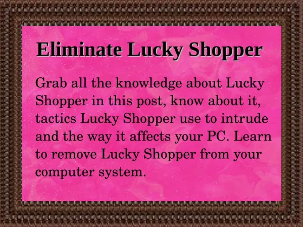 Eliminate Lucky Shopper