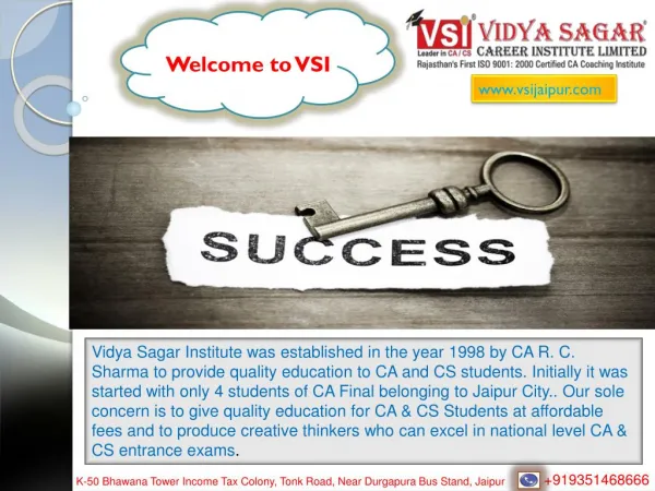 Best CA Coaching Institute for IPCC and CPT | VSI Jaipur