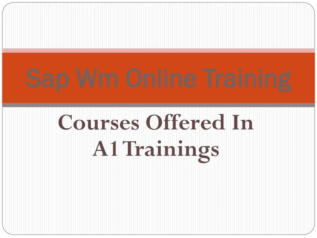 sap wm online training