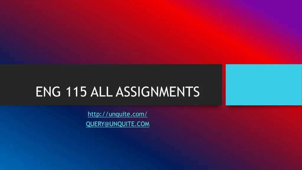 eng 115 all assignments