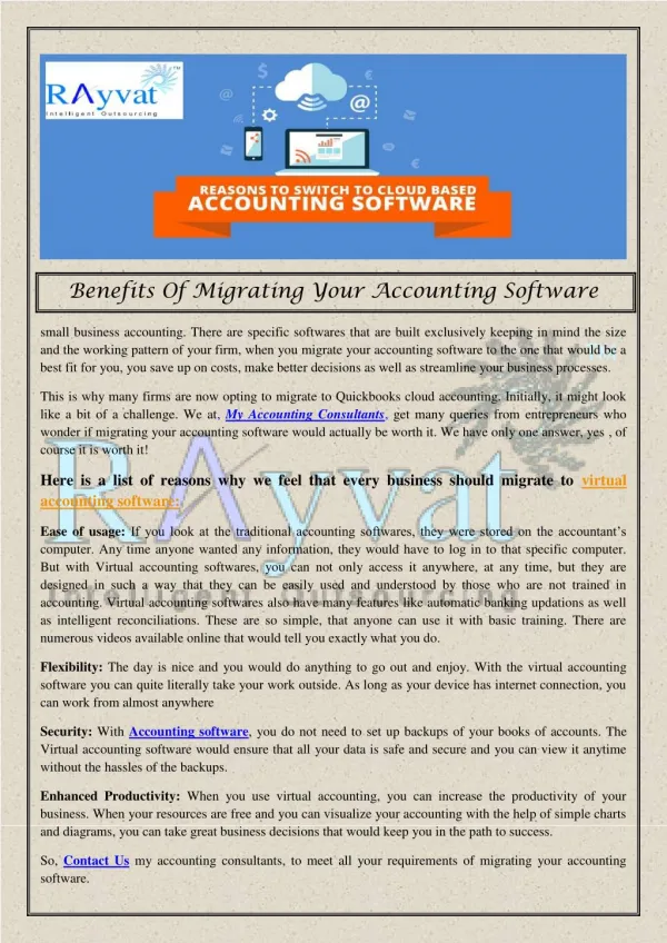 Benefits Of Migrating Your Accounting Software